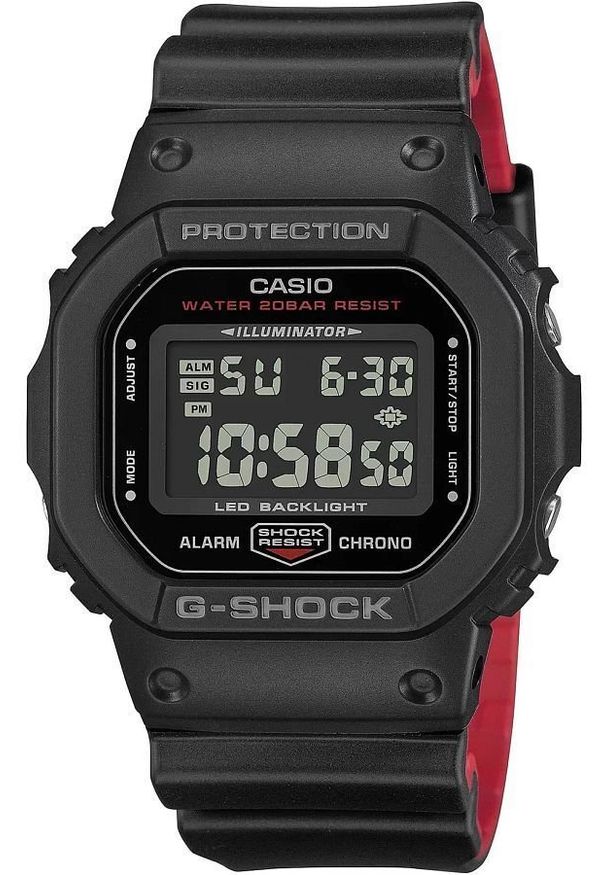 Zegarek sportowy Casio Zegarek Męski Casio G-Shock Black & Red Series DW-5600UHR-1 (Koperta 42,8 mm). Styl: sportowy