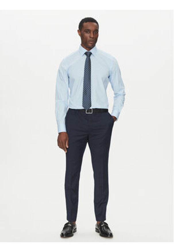 BOSS Koszula H-HANK-kent-C3-214 50538949 Niebieski Slim Fit. Typ kołnierza: kołnierzyk klasyczny. Kolor: niebieski. Materiał: bawełna