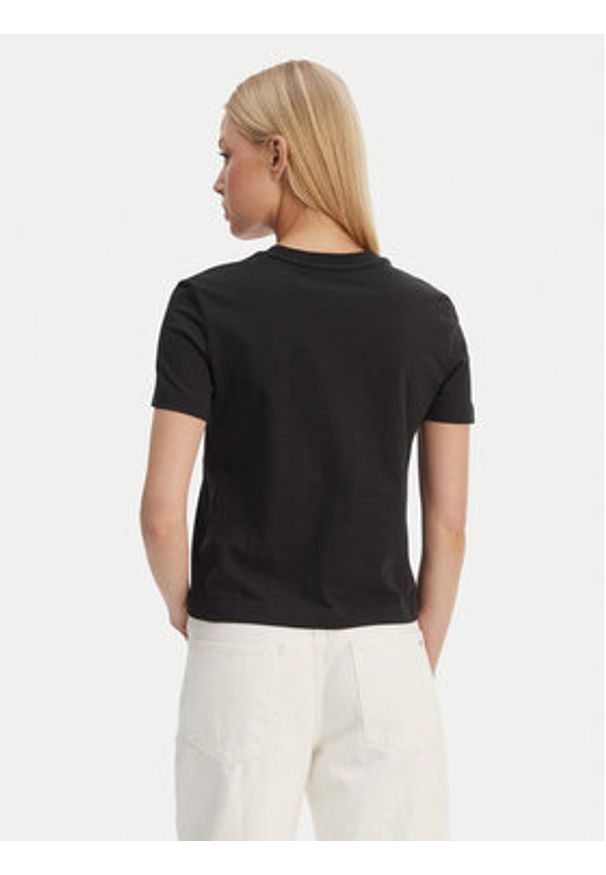 Calvin Klein T-Shirt LV044C905G Czarny Regular Fit. Kolor: czarny. Materiał: bawełna