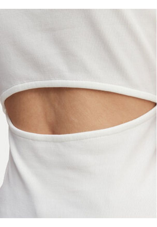 Calvin Klein Jeans Top LV047F246G Biały Slim Fit. Kolor: biały. Materiał: bawełna
