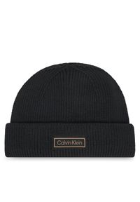 Calvin Klein Czapka LV04D8058G Czarny. Kolor: czarny. Materiał: wełna, materiał