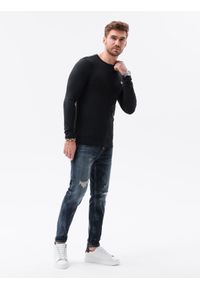 Ombre Clothing - Longsleeve męski z długim rękawem L135 - czarny - XXL. Okazja: na co dzień. Kolor: czarny. Materiał: bawełna, elastan. Długość rękawa: długi rękaw. Długość: długie. Styl: sportowy, casual, klasyczny #3