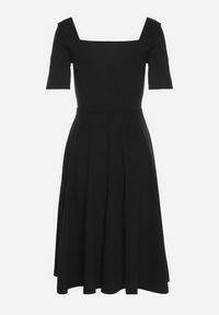 Born2be - Czarna Sukienka z Bufiastymi Rękawami Nerilune. Kolor: czarny. Styl: klasyczny, elegancki #7