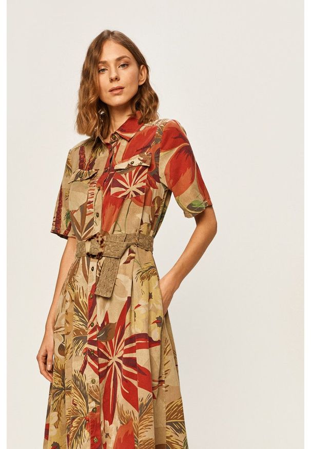 Desigual - Sukienka. Długość rękawa: krótki rękaw