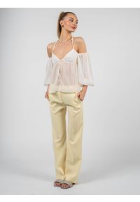 Patrizia Pepe Spodnie | 8P0315 A6F5 | Kobieta | Żółty. Okazja: na co dzień. Kolor: żółty. Materiał: elastan, poliester. Styl: casual