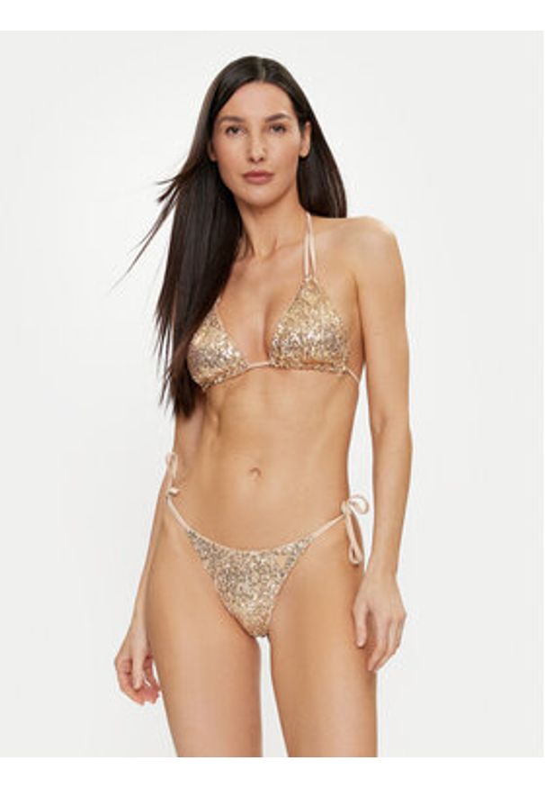 Guess Dół od bikini E3GO02 KBMV0 Złoty. Kolor: złoty. Materiał: syntetyk
