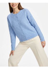 Sinsay - Kardigan z dekoracyjnym splotem - niebieski. Kolor: niebieski. Wzór: ze splotem