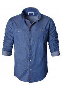 Delikatnie Taliowana Koszula Weekendowa - Pako Jeans - Jeans (Denim). Okazja: na co dzień. Kolor: niebieski. Materiał: bawełna. Styl: casual