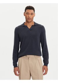 Marc O'Polo Sweter 529 5144 60150 Granatowy Regular Fit. Typ kołnierza: polo. Kolor: niebieski. Materiał: bawełna