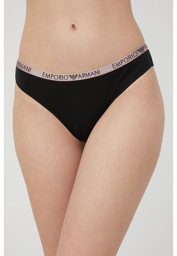 Emporio Armani Underwear stringi (2-pack) 163337.2R223 kolor czarny. Kolor: czarny