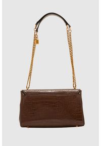 Guess - GUESS Brązowa torebka Katey Croc. Kolor: brązowy. Materiał: skórzane. Rodzaj torebki: na ramię #4