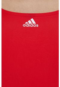 adidas Performance strój kąpielowy 3S CB HC2879 kolor czerwony miękka miseczka. Kolor: czerwony. Materiał: materiał, dzianina. Wzór: ze splotem #3