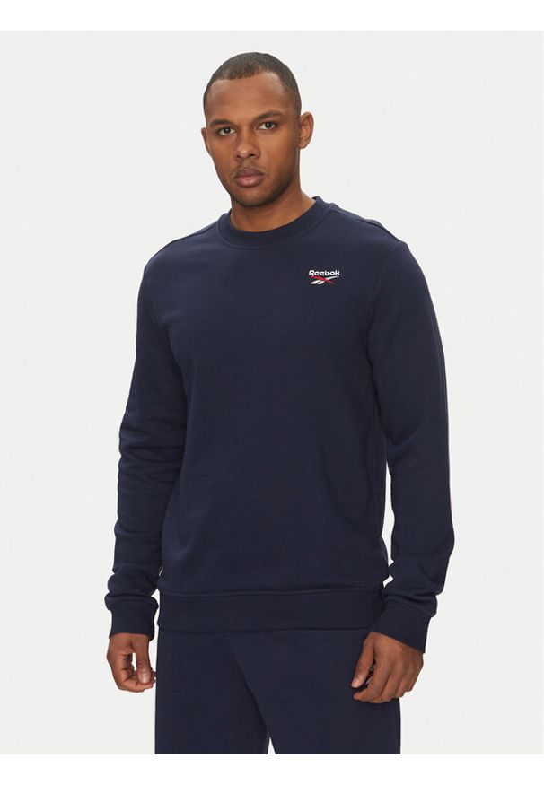 Reebok Bluza 100217146 Granatowy Regular Fit. Kolor: niebieski. Materiał: bawełna