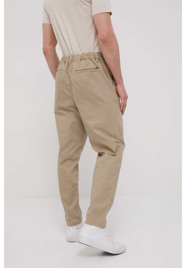 Only & Sons spodnie męskie kolor beżowy proste. Okazja: na co dzień. Kolor: beżowy. Materiał: bawełna, materiał. Wzór: gładki. Styl: casual