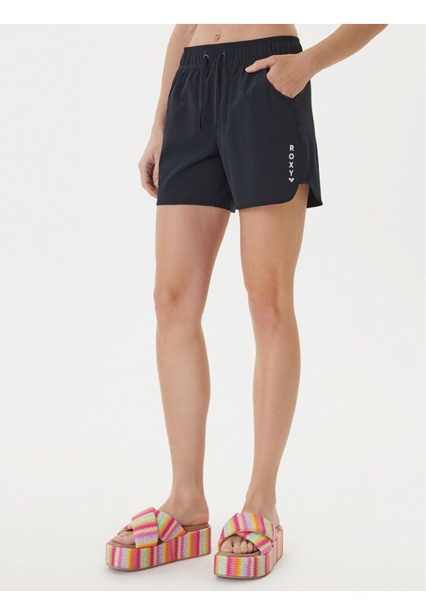 Roxy Szorty kąpielowe Wave 5" ERJBS03299 Czarny Regular Fit. Kolor: czarny. Materiał: syntetyk