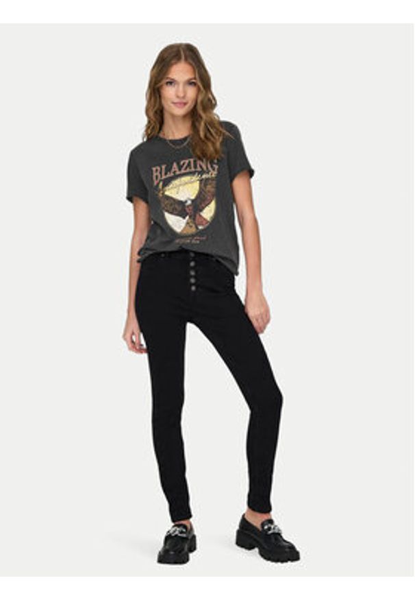 only - ONLY T-Shirt Lucy 15215721 Czarny Regular Fit. Kolor: czarny. Materiał: bawełna