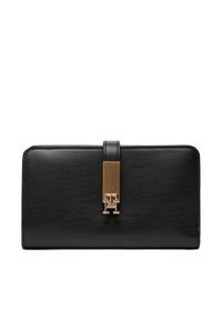 TOMMY HILFIGER - Tommy Hilfiger Mały Portfel Damski Th Heritage Med Wallet AW0AW17262 Czarny. Kolor: czarny. Materiał: skóra