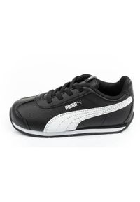 Buty do chodzenia niemowlęce Puma Turin 3. Zapięcie: sznurówki. Kolor: czarny. Materiał: guma, materiał, tkanina, syntetyk. Szerokość cholewki: normalna. Sport: turystyka piesza