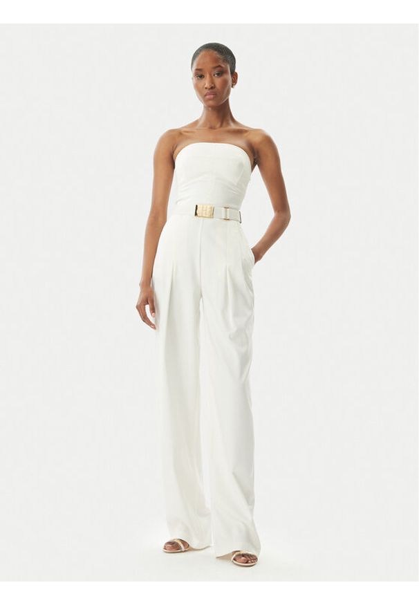 Elisabetta Franchi Kombinezon TU05152E2 100 Écru Regular Fit. Kolor: kremowy. Materiał: syntetyk