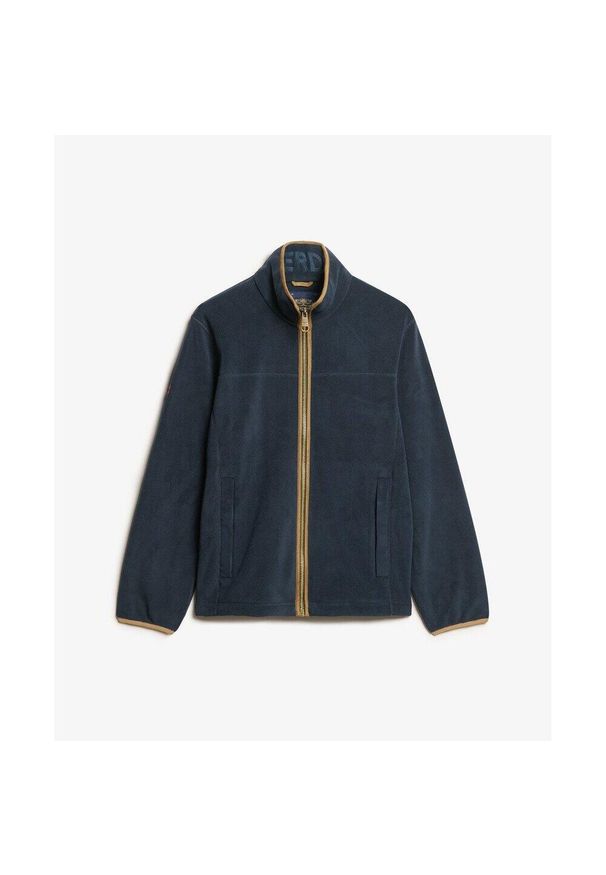 Polar zapinany na zamek błyskawiczny Superdry Estate. Kolor: niebieski. Materiał: polar