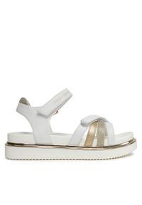 TOMMY HILFIGER - Tommy Hilfiger Sandały Velcro Sandal T3A2-33238-0273 Biały. Kolor: biały. Materiał: skóra