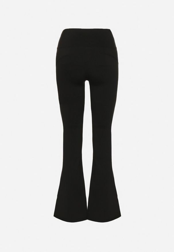 Born2be - Czarne Legginsy o Kroju Dzwonów z Wysokim Stanem Koritea. Okazja: na co dzień. Stan: podwyższony. Kolor: czarny. Styl: klasyczny, casual