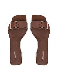 Calvin Klein Klapki Heel Mule 50 W/Buckle - Lth HW0HW02478 Brązowy. Kolor: brązowy. Materiał: skóra