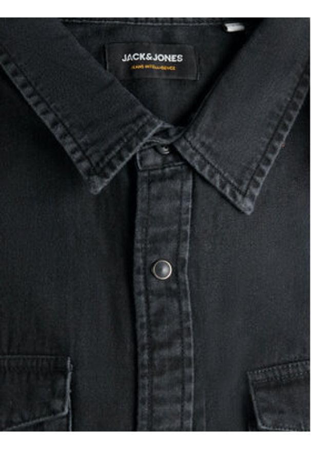 Jack & Jones - Jack&Jones Koszula Sheridan 12138115 Czarny Slim Fit. Kolor: czarny. Materiał: bawełna