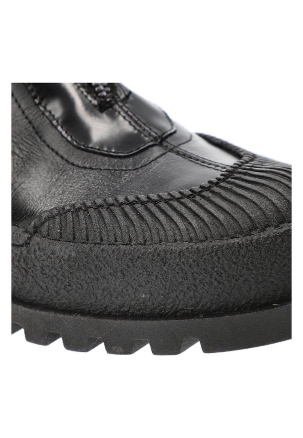 Czarne Botki Armodo Modne Obuwie Damskie. Zapięcie: zamek. Kolor: czarny. Materiał: skóra, materiał. Styl: elegancki