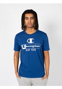 Champion T-shirt | 217997 | Mężczyzna | Niebieski. Okazja: na co dzień. Kolor: niebieski. Materiał: bawełna. Wzór: nadruk. Styl: casual, elegancki