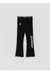Reserved - Legginsy flare Kuromi - czarny. Kolor: czarny. Materiał: bawełna #1