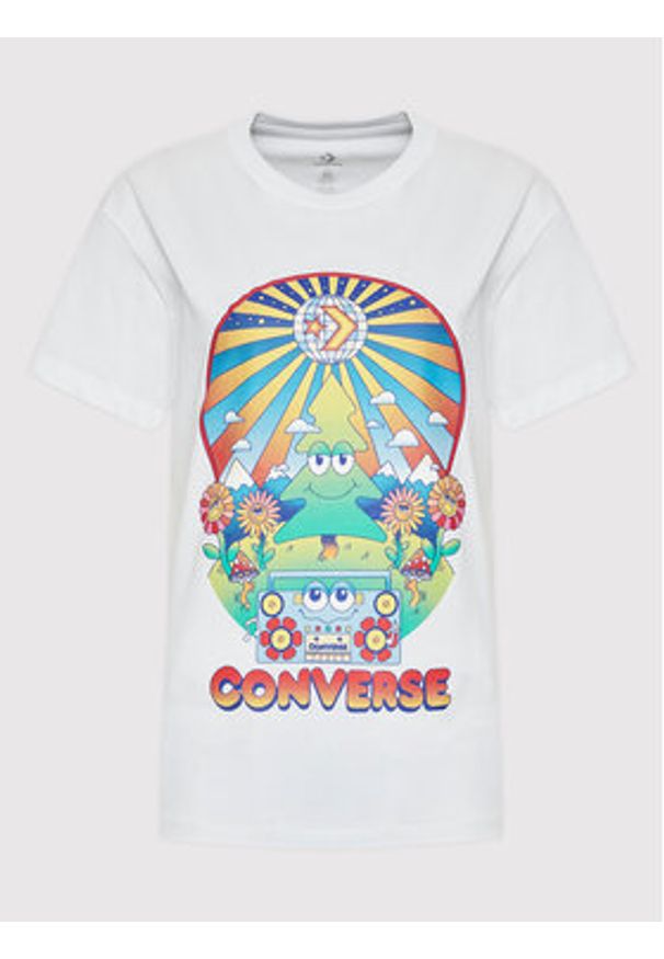 Converse T-Shirt Nature Party Graphic 10024245-A02 Biały Standard Fit. Kolor: biały. Materiał: bawełna