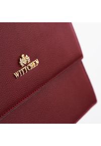 Wittchen - Damska torebka skórzana dwukomorowa klasyczna czerwona. Kolor: czerwony. Wzór: paski, haft. Dodatki: z haftem. Materiał: skórzane. Styl: klasyczny #3