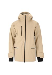 Kurtka narciarska SOS Lipno. Kolor: beżowy, wielokolorowy, biały. Sezon: zima. Sport: narciarstwo #1