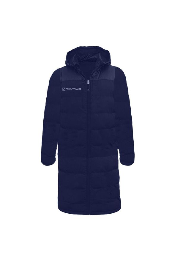 Givova Navy Męska Kurtka Zimowa - Ciepła i Wodoodporna. Kolor: niebieski. Sezon: zima. Styl: elegancki