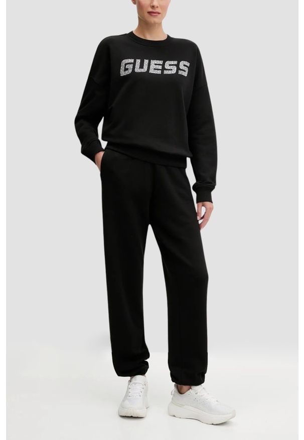 Guess - GUESS Czarna damska bluza Primula, Rozmiar L. Kolor: czarny