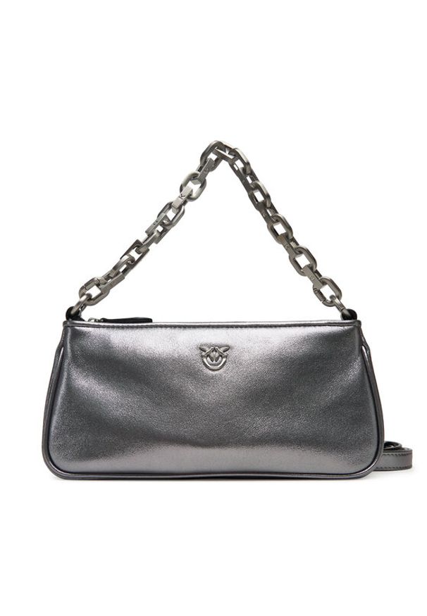 Pinko - PINKO Torebka Half Moon Baguette Mini AI 25-26 PLTT 105069 A2O9 Srebrny. Kolor: srebrny. Materiał: skórzane