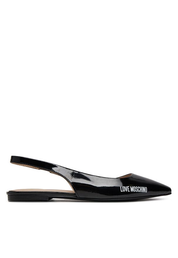 Love Moschino - LOVE MOSCHINO Baleriny JA11021G1MIH0000 Czarny. Kolor: czarny. Materiał: skóra, lakier