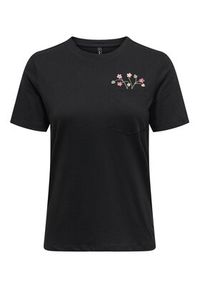 only - ONLY T-Shirt Polly 15317989 Czarny Regular Fit. Kolor: czarny. Materiał: bawełna #3