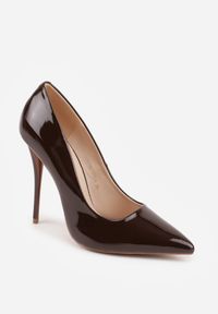 Born2be - Brązowe Klasyczne Szpilki VICES z Lakierowanym Połyskiem Divenia. Okazja: na co dzień, na randkę, na ślub cywilny, na wesele. Kolor: brązowy. Materiał: lakier. Obcas: na szpilce. Styl: klasyczny #7