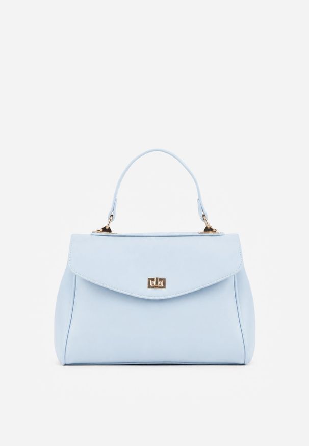 Renee - Niebieska Torebka Typu Kuferek z Rączką i Klapą z Paskiem Crossbody Phoebyne. Kolor: niebieski. Styl: elegancki