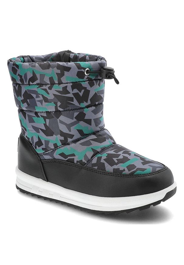 Big-Star - Szare Śniegowce Big Star Ocieplane Buty Dziecięce. Kolor: szary. Materiał: futro, skóra ekologiczna, materiał, syntetyk. Szerokość cholewki: normalna. Wzór: kolorowy. Sezon: zima