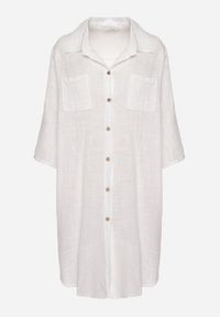 Born2be - Biała Bawełniana Koszula Oversize Savirise. Okazja: na co dzień. Kolor: biały. Materiał: bawełna. Styl: klasyczny, casual, elegancki #5