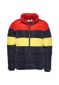 Kurtka turystyczna męska Superdry Colour Stripe Sports Puffer. Kolor: niebieski. Materiał: poliester. Sport: turystyka piesza