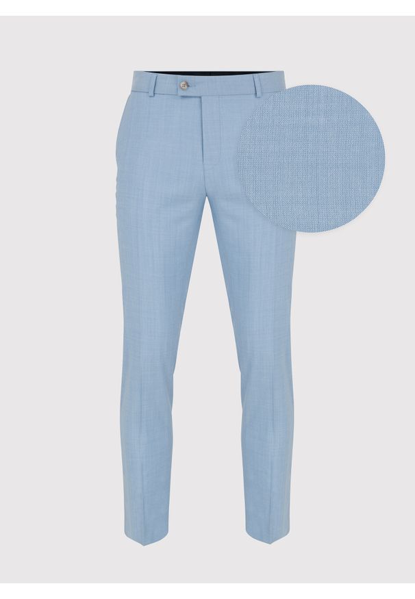 Pako Lorente - PAKO LORENTE – Błękitne męskie spodnie garniturowe. Kolor: niebieski. Materiał: wełna. Styl: elegancki