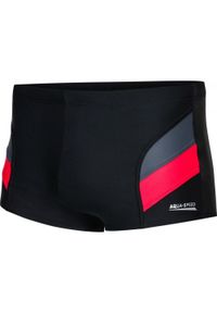Aqua Speed - Męskie Spodenki Kąpielowe Aron. Kolor: czerwony, wielokolorowy, czarny. Styl: sportowy