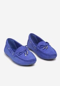 Born2be - Granatowe Mokasyny na Płaskiej Podeszwie z Kokardką Ariteia. Okazja: na co dzień, na spotkanie biznesowe, do pracy. Kolor: niebieski. Materiał: jeans. Wzór: aplikacja. Obcas: na płaskiej podeszwie. Styl: biznesowy, casual, elegancki #5