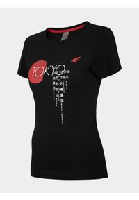 4f - T-shirt damski z kolekcji kibica FROM PAST TO FUTURE. Kolor: czarny. Materiał: bawełna, dzianina. Wzór: nadruk #2