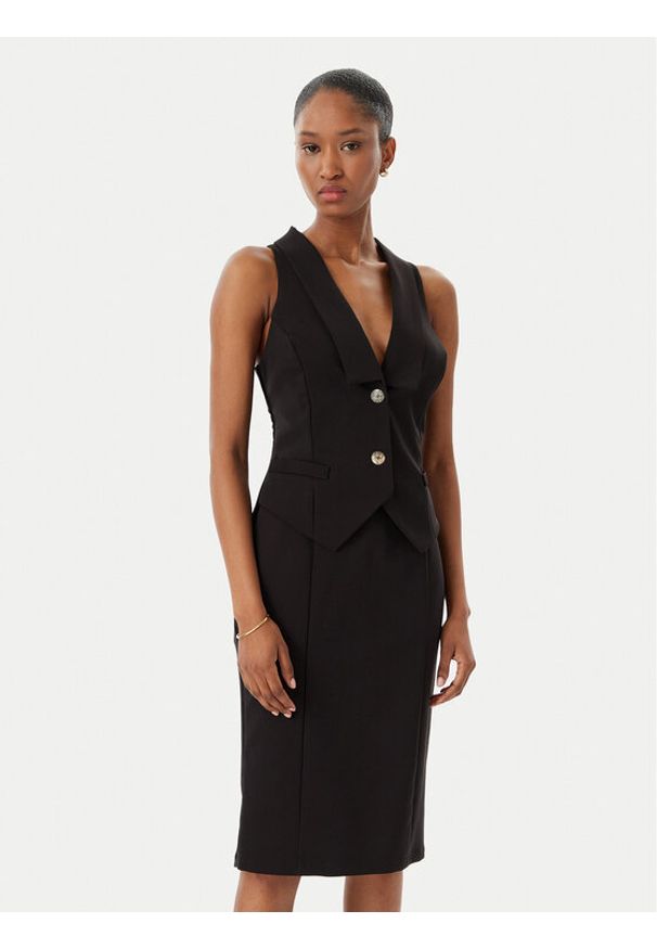 Rinascimento Sukienka koktajlowa CFC0019846002 Czarny Regular Fit. Kolor: czarny. Materiał: syntetyk. Styl: wizytowy
