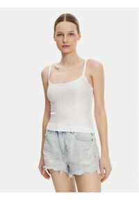 Guess Top W5GR47 Z3MN2 Biały Regular Fit. Kolor: biały. Materiał: syntetyk